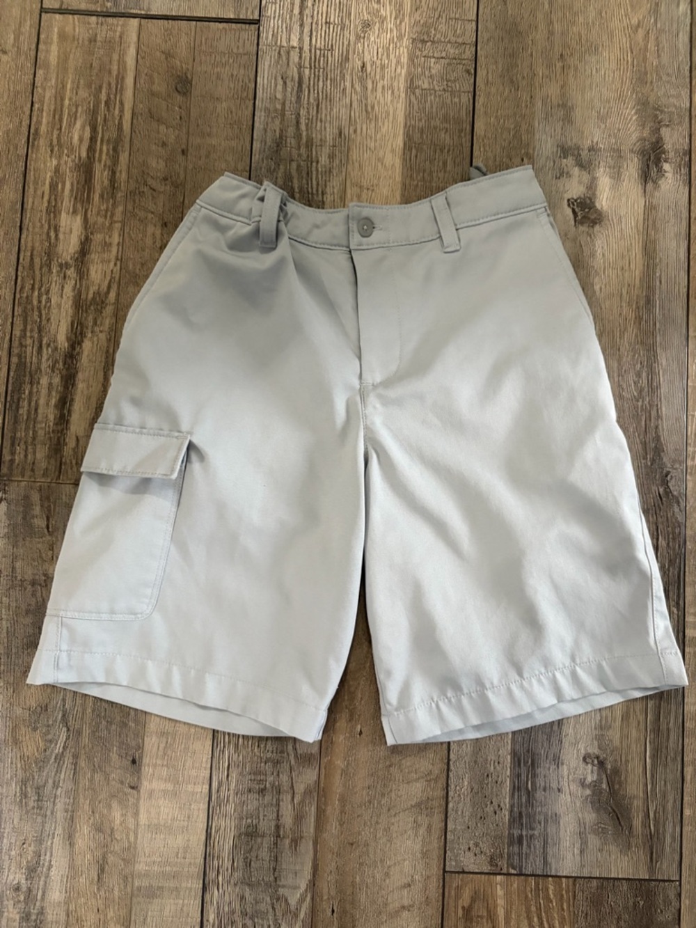 Boys Light Gray Under Armour golf shorts